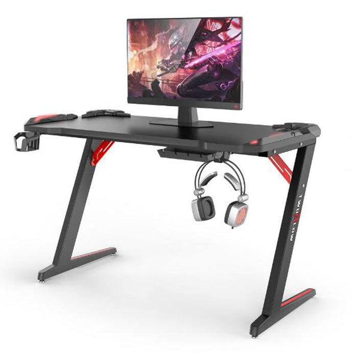 Gaming desk, computer gaming table.  w/ headset holder and drink holder