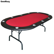 Load image into Gallery viewer, Casino Style Fold-able Texas Hold&#39;em Poker Table  Baccarat Three Fold with Waterproof Fabric  available in 4 colors Red/Blue/Green/Black
