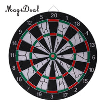 Load image into Gallery viewer, MagiDeal Professional 15&quot; Flocking Dartboard - Double-sided Dart Board with 6 Brass Darts Set Fitness Equipment